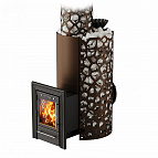 Печь банная Аврора Inox Люмина с иллюминатором, черная бронза